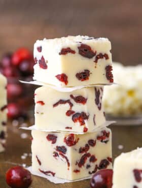 White Chocolate Cranberry Fudge